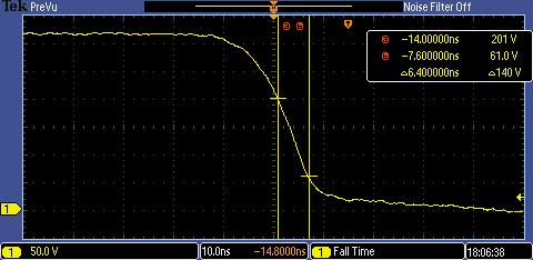 TIDA-00915 Test Results Inverter Output Falling dv/dt Switching