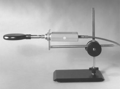 The Radiation Dosimeter Probe Positioning Stand is a convenient device that allows a dosimeter ion chamber probe, or similar instrument, to be easily positioned for making exposure measurements on