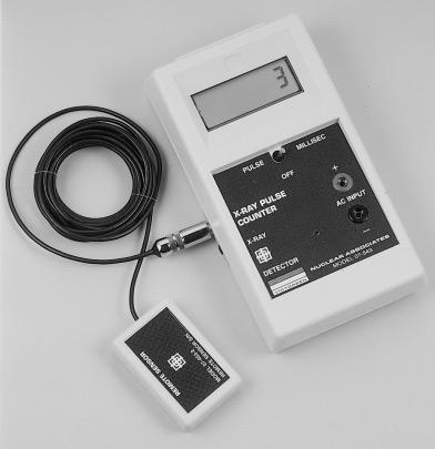 DIGITAL X-RAY PULSE COUNTER/TIMER Measures timer accuracy of half-wave, full-wave and three-phase generators. Measures duration of radiation output produced by x-ray generators.