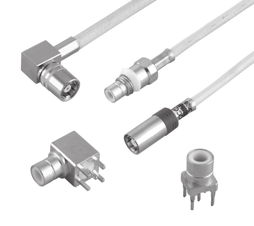 Introduction 75Ω DC - 3 GHz GENERAL Standard coaxial connectors Reliable lock coupling 3 types: Standard Density