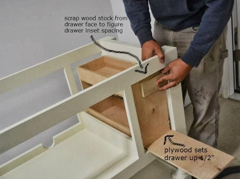 And then rested the pullout drawer with slides attached on top of it. This of course ONLY works if you are 100% certain your front/back face framing is perfectly level.