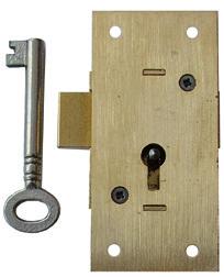Locks & Hinges Marches Cupboard Lock - Brass Strike Plate - Brass Cupboard Lock - BZP Asec Nut