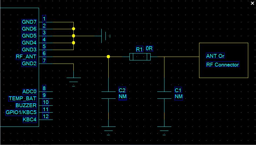 2 RF Reference Schematic Diagram Figure 1: RF Reference Schematic Diagram C1, R1 and C2 form a PI type matching circuit which is