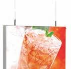 FRAMELESS DISPLAY SYSTEM Double sided slimline extrusion: FL6ECO Display two prints back-to-back in the double sided slimline extrusion. Suitable for ceiling hung displays to a maximum 700 x 700mm.