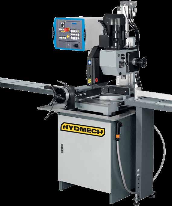 C350-2S Semi-automatic operation Heavy duty sawing head with manual movement on adjustable dual precision linear rails Robust sawing head miters 45 left and right, and 60 right Four blade speeds of