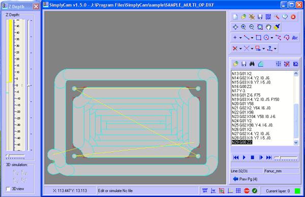 Tutorial 4 - Open Dxf file and create multiple toolpaths (Contour, Pocket and Drill).