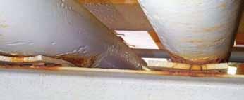 more recently, corrosion under deposition (CUD) via accelerated corrosion cells linked to particulate settlement; synergistic erosion-corrosion, bottom of line (BOL) corrosion (via water drop-out