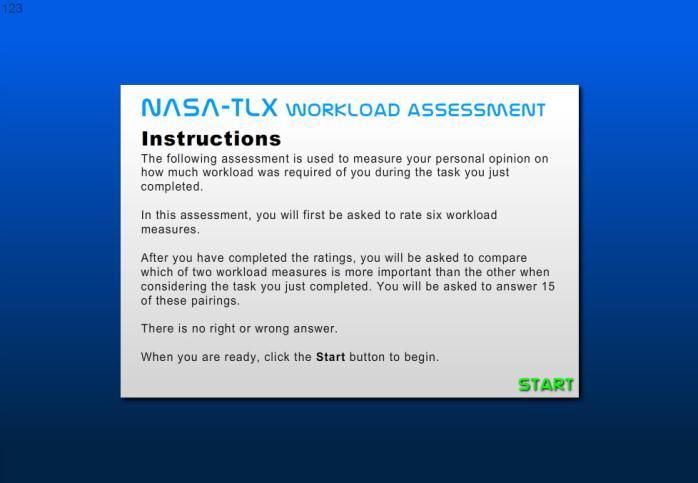 Figure 4. NASA-TLX Instruction Screen 1378 their rating, they can click on the new point along the continuum and the high-contrast indicator will automatically scroll to the new location.