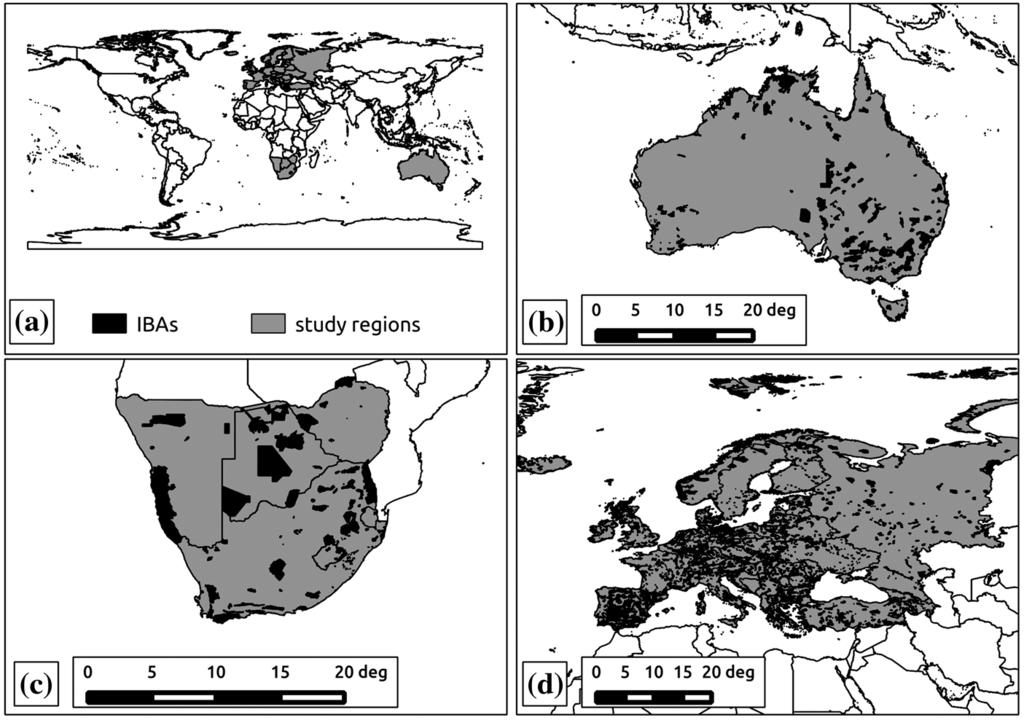 Di Marco et al. 395 Table 1. Characteristic of the important bird and biodiversity areas (IBA) networks in the study regions. Figure 1.