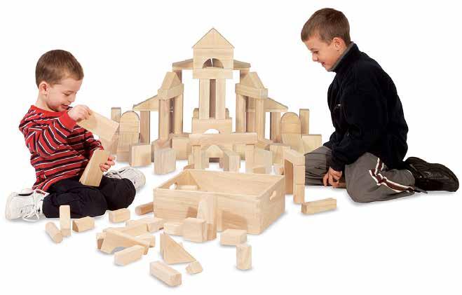 BLOCK PLAY Pretend & Play Wooden Tabletop Blocks - 100 pieces Have a block party with our 100-piece set of colourful wooden blocks!