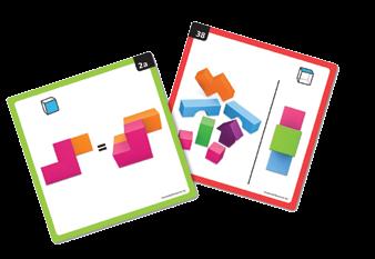Includes 18 colourful wooden blocks in 7 shapes, 25 pattern cards and cloth storage bag.