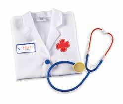 Every budding physician wants to look the part and this customisable doctor s coat, and child-friendly stethoscope