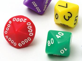 00 Place Value Dice, Set One Includes 10 each of ones,