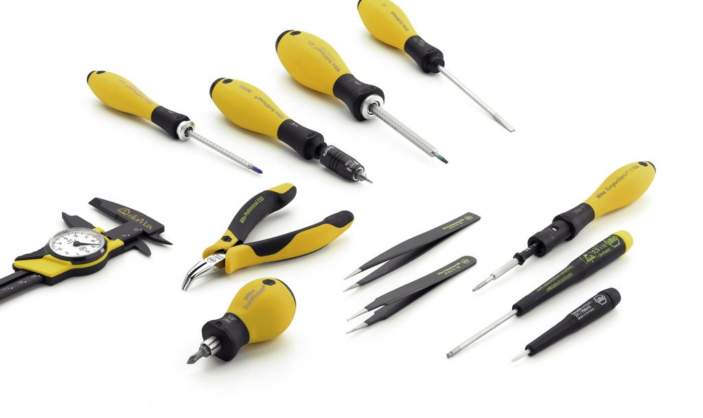 Wiha ESD Safe Tools. For Use on Electrostatically Sensiti ve Components.