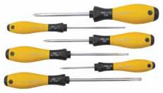 5.216 125 31152 2 100 *Cabinet Tips 302 ES Safe Slotted Screwdrivers, With Wiha-SoftFinish Handle IN EN 61340-5-1/61340-5-2 Round blade, high alloy CVM steel, hardened, hard chromed.