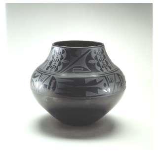 Pueblo Black-onblack ceramic vessel.