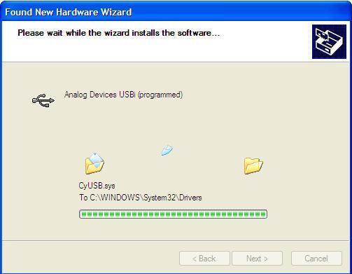 Windows Installation of the USBi Drivers 9. When the installation of the drivers is complete, the window shown in Figure appears. Click Finish.