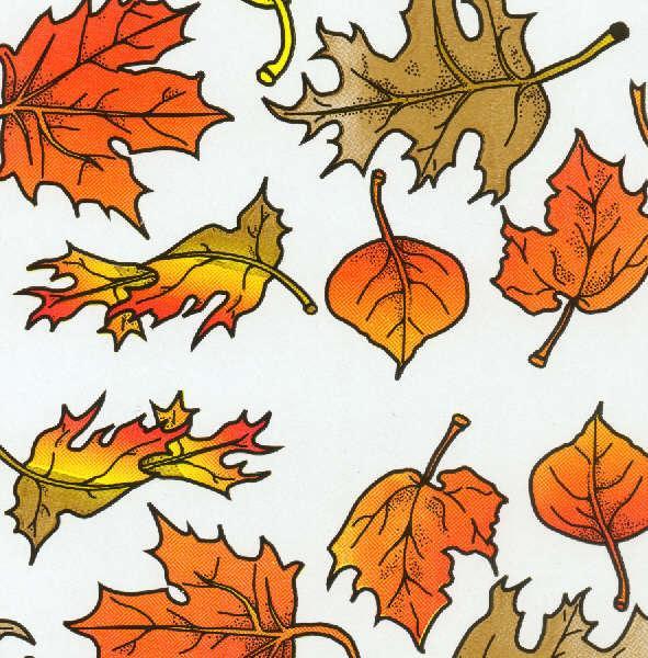 AUTUMN PRINT FILM AVAILABLE IN CLEAR - PRINTED 4 COLORS WITH AUTUMN LEAVES 9-1/2 OD Rolls have approximately 4000 ft.