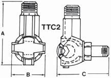 TTC rotates to accommodate cable in either vertical or horizontal direction One size connector to