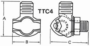 No special tools required TTC TTC4 TTC3 Conductor Range Stud Thread Size Dimensions max. min. max. (mm ) min.