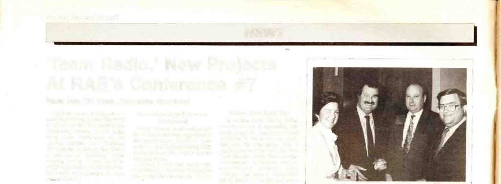 6 RR Februry 13, 1987 NEWS `Tem Rdio,' New Projects At RAB's Conference #7 Bker New VP; Exec.