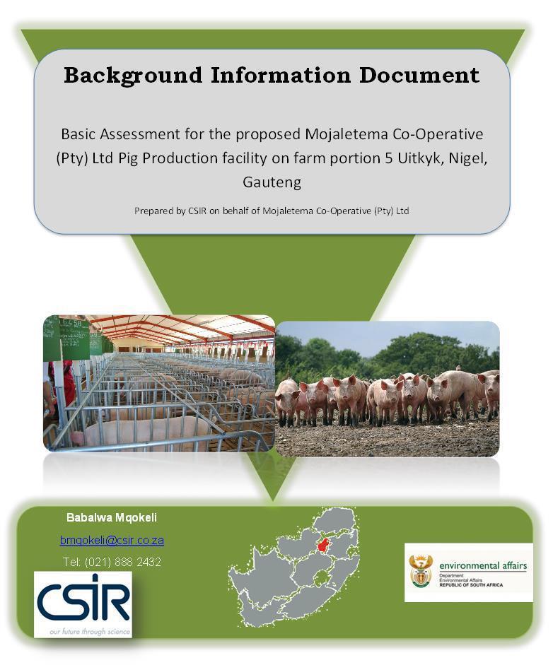 S E C T I O N F : A P P E N D I C E S Appendix E2: Letter to Interested and Affected Parties to notify them of the proposed piggery project