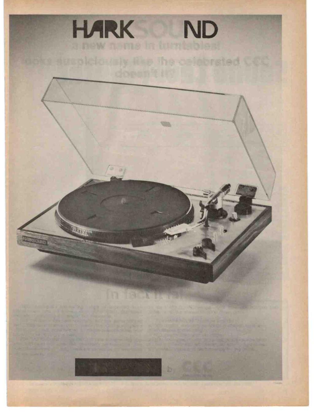 HARKSOUND a new name in turntables! looks suspiciously like the celebrated CCC doesn't it? p...:...,.;-. ''''.- ;u::..:.:...:.::.::.-':;,.... -:4 a)-,.''.'''..:.1...-"...' '' 1«. '.5- _ir!