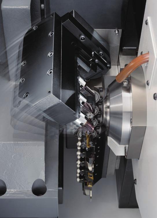 The specifications of the outer diameter milling spindle (GSC1110), 3-drilling spindle (GSE1510) and 3-sleeve holder (GDF1501) are common to those used on the gang tool post.