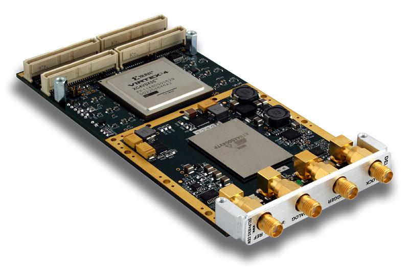 Figure 2.1: Xilinx Virtex-IV FPGA model XC4VSX55 [13] 2.3 Delphi ADC The Delphi ADC3255 is a PCI Mezzanine Card (PMC) on board the Xilinx Virtex-IV FPGA [12].