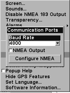 In order to use the Communications Port for NMEA data, you first need to activate NMEA 0183 Output.