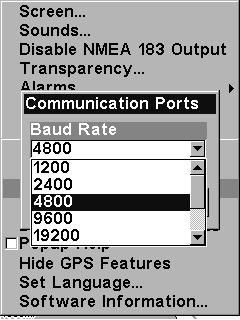 Enable NMEA command on the unit's Main Menu Communications Port Configuration Once NMEA 0183 Output has been