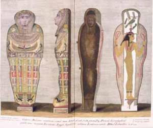 Ancient Mummy belonging to Capt. William Lethieullier" by Alexander Gordon. He printed the book privately in London in 1737. The illustrations are taken from his drawings.
