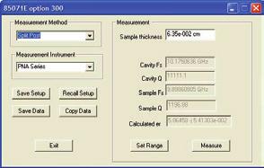 frequency range for the fixture software, 85071E with option 300, installed in the PNA SPDR