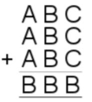 26. (a) Can you find numbers to replace A, B and C in this sum?