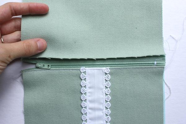 - Making sure the lining is also folded and