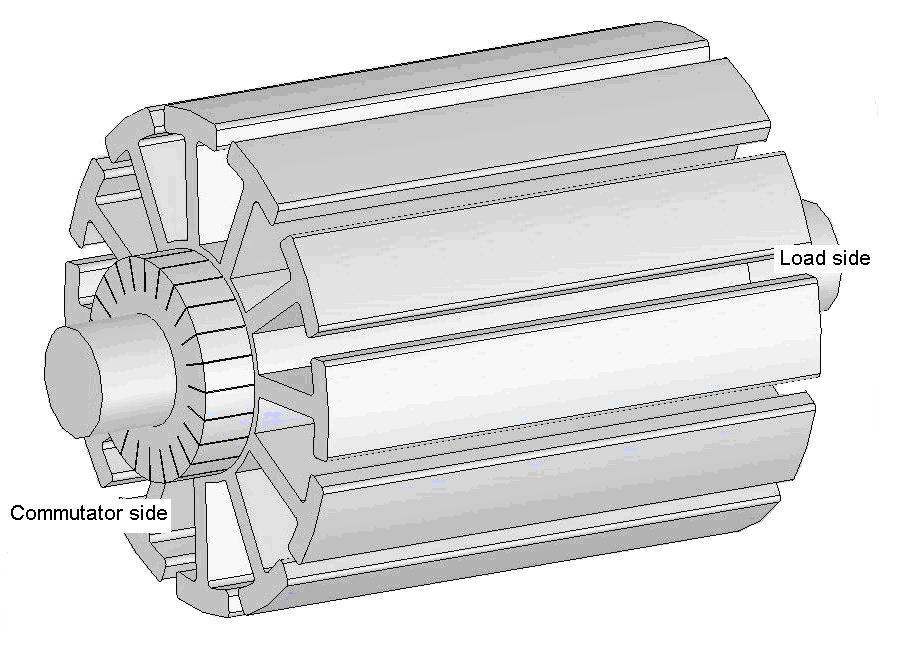 Chapter 3 - The investigated machine Figure 3.3 The commutator assembled on the rotor shaft. 3.2. Windings 3.2.1.