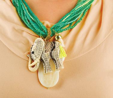 statement necklace in the best way. AWE OF THE JUNGLE Jungle-chic jewelry? It s all the rage.