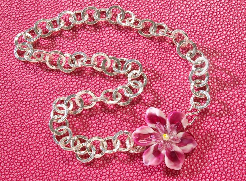 Steel Magnolia Choker Fabulous flower beads need nothing more than a simple, bold chain for a stunning