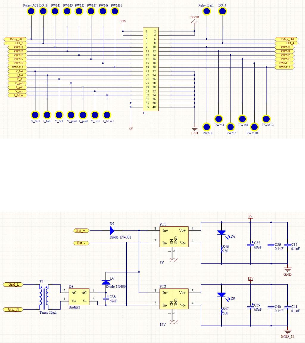 Fig. 11. 40 Pin connector for control board interface. Fig. 11 shows 40 pin connectors. It is a very important interface between DSP control board and power stage board.