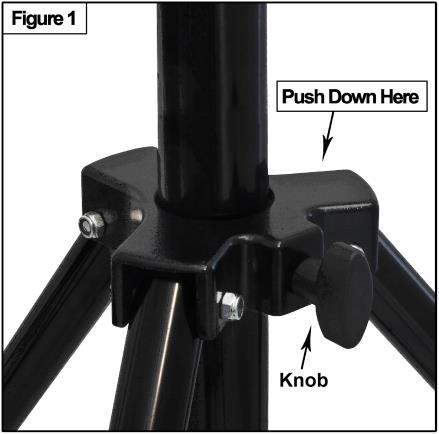 The Allen set screw that holds the center pole may need to be adjusted for tightness to ensure the center pole remains secured. This set screw is located near the bottom of the center pole.