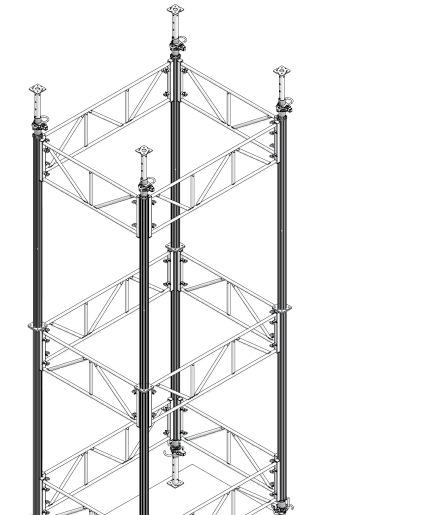 MEP Shoring System Height Combinations MEP 450 MEP 450 Fig. 11.1 Eight (8) MEP 450 joined with twelve (12) MEP frames. Possible heights: 19'-8" to 29'-6 1/2" (600 900 cm).