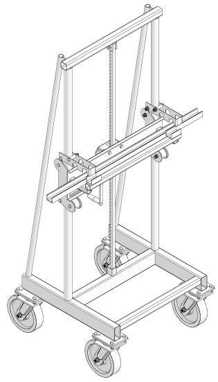 Crane Handling MEP lift truck If you move a table with the MEP lift trucks, you need at least two of them. The lift truck has a safety mechanism protecting against uplift and tilting.