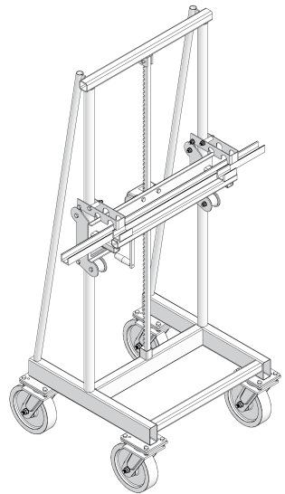 Transport with lift truck The lift truck (Fig. 28.1) can be used to horizontally move shoring towers with table forms. A minimum of 2 lift trucks is required (Fig. 28.2).