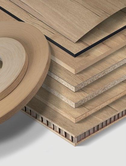 melamine-faced boards, lightweight boards, laminates and edges. An offer which brings together technical, aesthetic, and economic expectations.