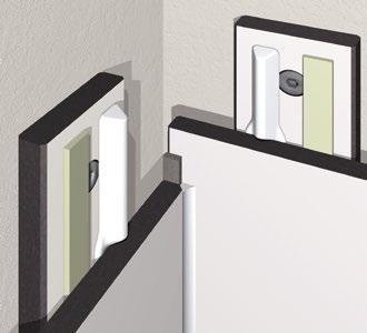 Corner solution In the case of corner solutions with compact laminate, a distance between the compact laminate and the wall equal to at least the thickness of the substructure must also be in place.