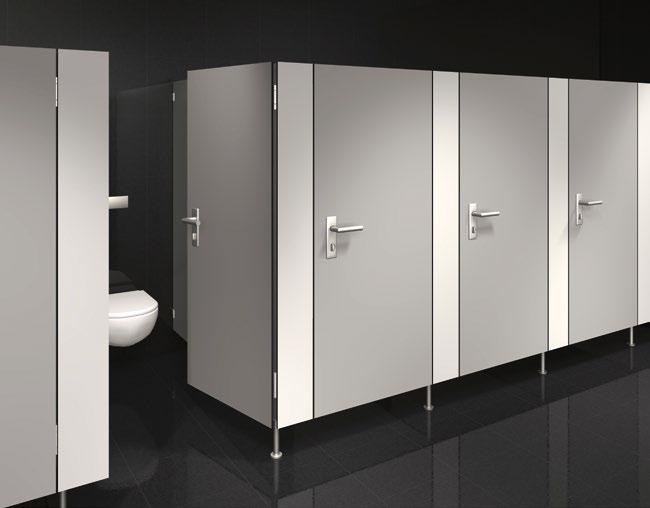 4.2 Sanitary and shower partitions When compact laminate is used in sanitary facilities, it is important to ensure during design and installation that the compact laminate is not subject to standing