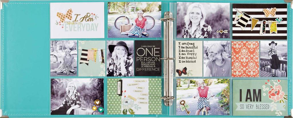 I Am... 12x12 Teal Faux Leather Album 4x6/3x4 Pocket Pages SN@P!