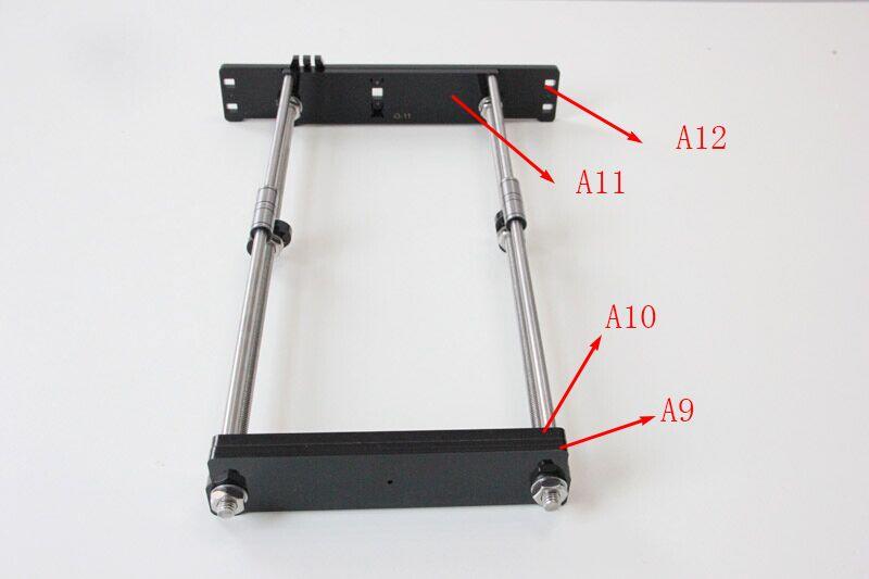 * Tips: Try to keep the rods parallel and the four acrylic pieces parallel. The Y-axis must be a rectangle, that is the rods on both side should be parallel, so is the front and back plate.