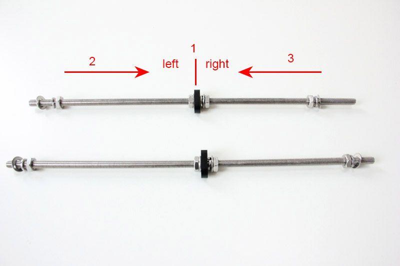 M10 nut Shenzhen GETECH CO.,LTD 8 NO.12 Thread the nuts and washers into the two M10 threaded rods separately.