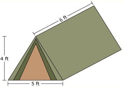 35. The dimensions of a tent are shown in the figure below. What is the volume in cubic feet of the tent? A. 15 B. 60 C.